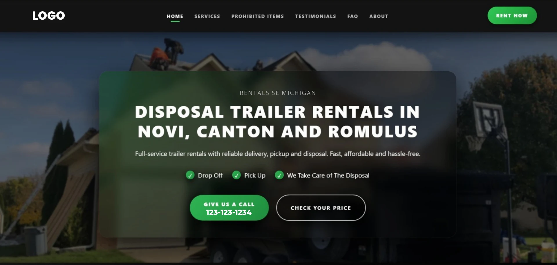 Trailer rental service funnel